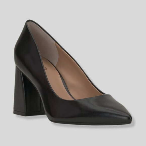 I.N.C International Concepts Women’s Black Leather Block Heel Pumps Size 9 - Picture 1 of 6